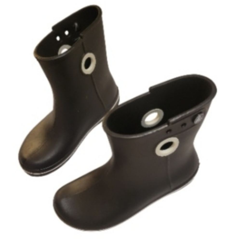 Womens CROCS JAUNT SHORTY RAINBOOTS Black Size 7 - Picture 3 of 9